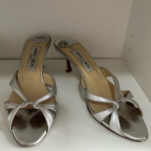 Vintage 90’s Jimmy Choo Kitten Heels Silver